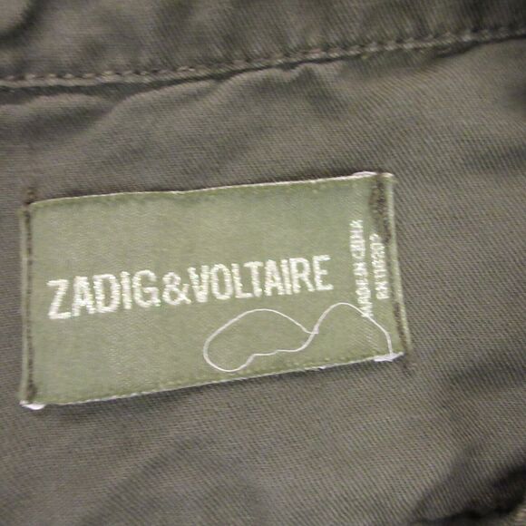 Zadig & Voltaire Taskal Cotton Twill Top size S Military Army Officers Jacket - Picture 3 of 12